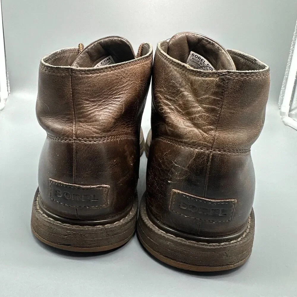 Sorel Madson Men's 13 Brown Leather Ankle Chukka Boots Lace Up Waterproof